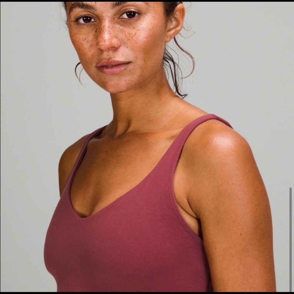 NWOT Lululemon Align waist length tank, mulled wine
